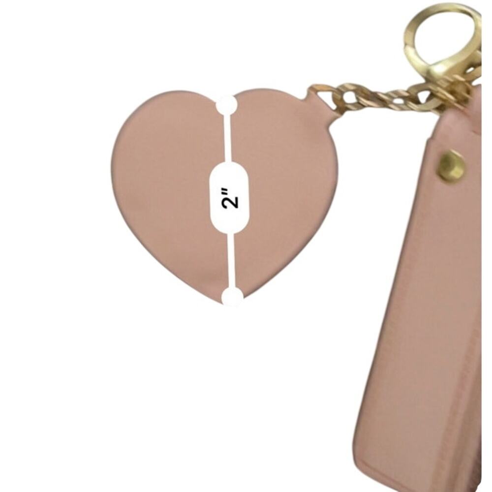 Red Heart Mirror Lip Gloss Balm Lipstick Holder Keychain Bottle Tote Bag Charm - Picture 5 of 5